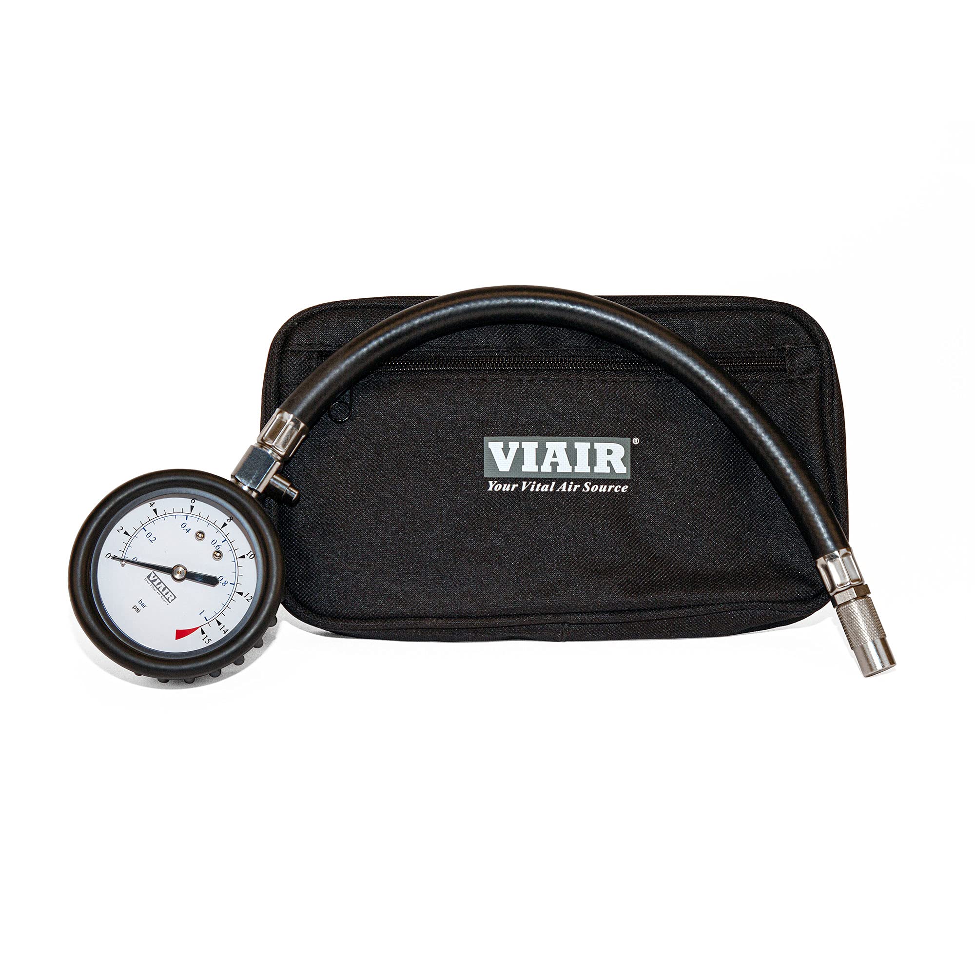 Viair 90059 6,3 cm Manomètre 0–15psi (avec tuyau et pochette de rangement)
