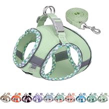 AIITLE Tiny Dog Harness - Lightweight Mesh Step-in Vest for Puppy, Reflective & Escape-Proof Design with High-Stick Magic Tape - Indoor/Outdoor Use for Chihuahua, Maltese, Shih TzuSage, S