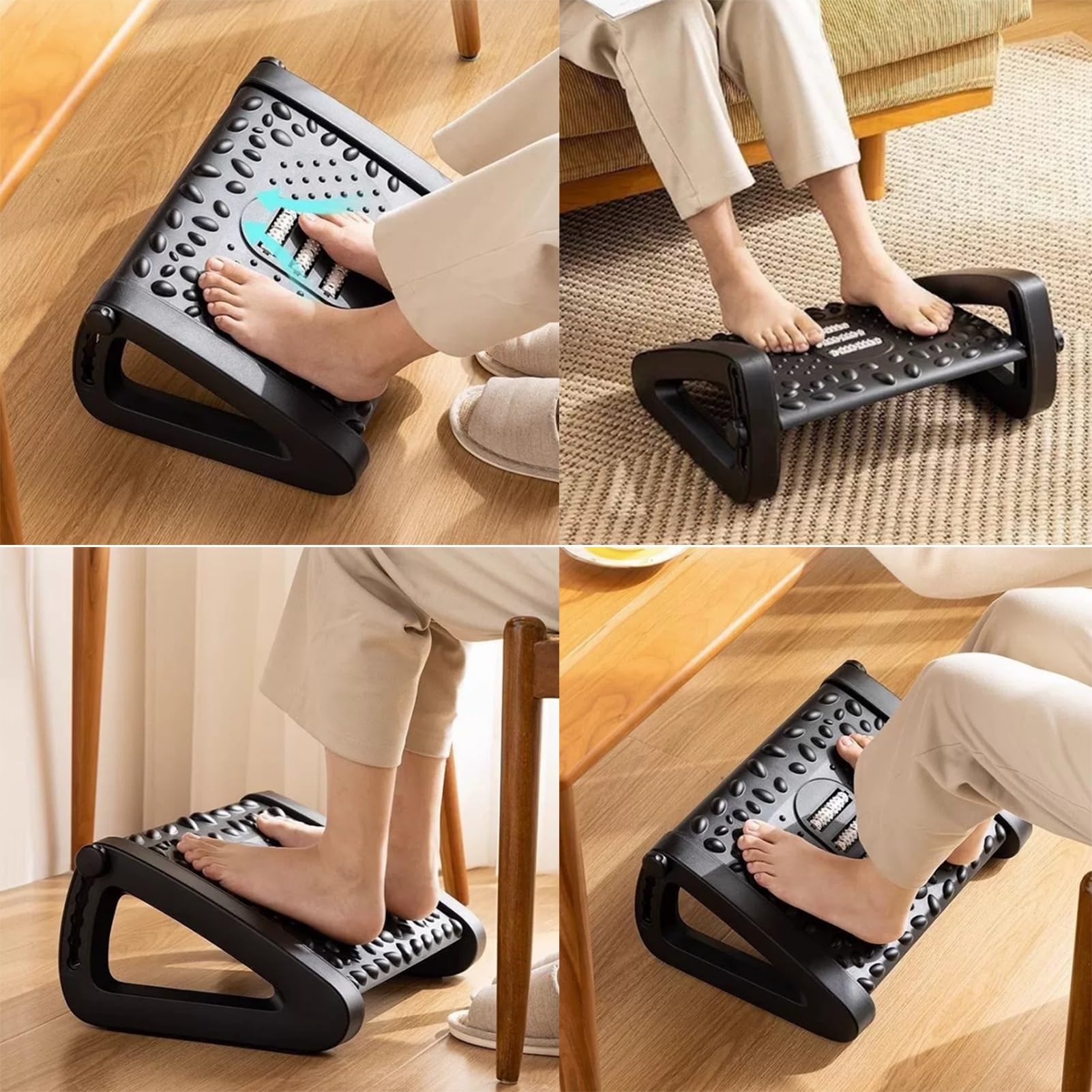 Fußstütze Unter Dem Schreibtisch For Unter Dem Schreibtisch Bei Der Arbeit, Ergonomischer Fußhocker Mit Fußmassagerolle, Maximale Belastung 150 Kg, Zur Verbesserung(Color-2)