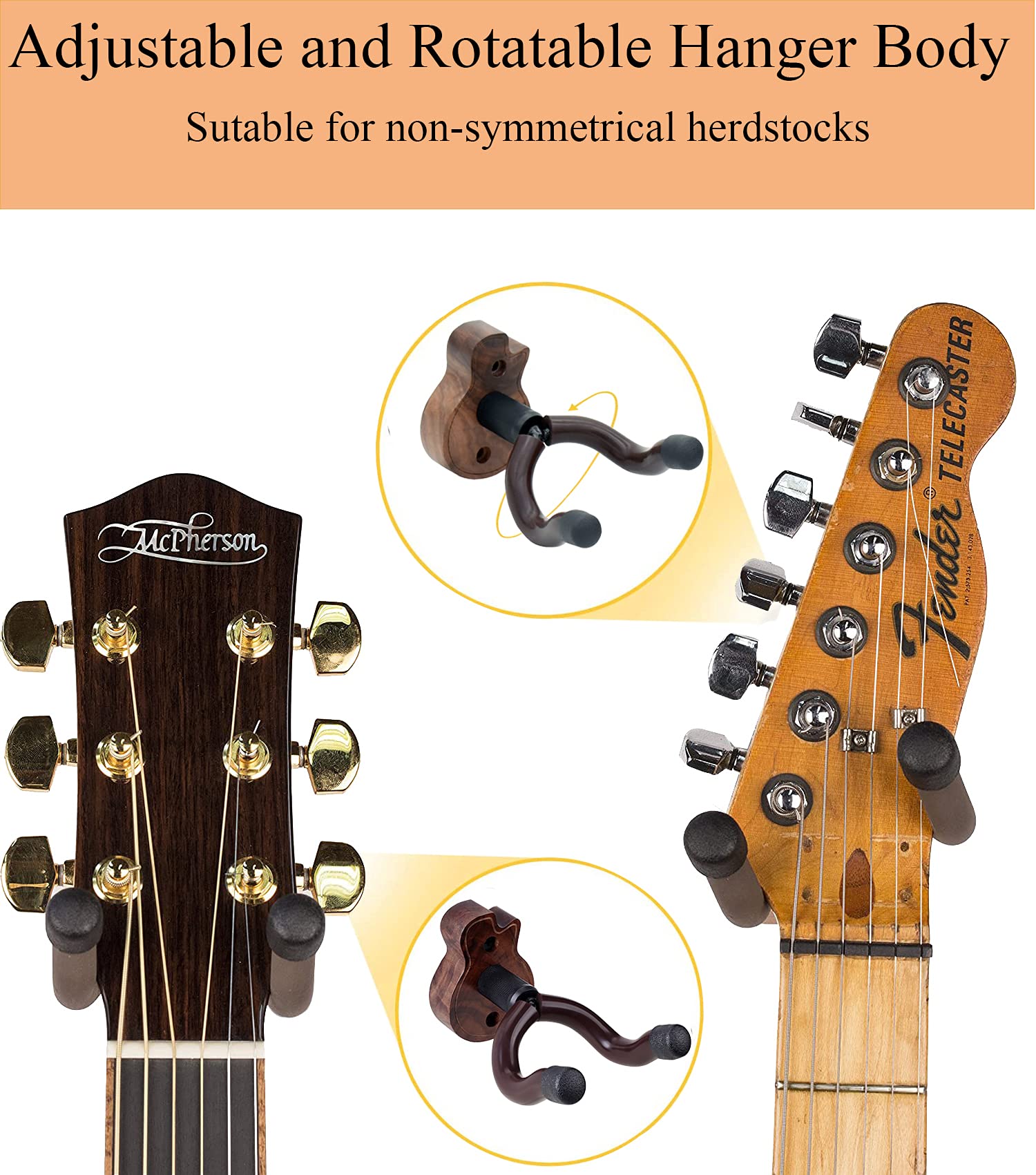 Soporte de pared para guitarra, colgador de guitarra de madera de fresno, soporte de pared para guitarra en forma de U, soporte para guitarra, soporte de pared, accesorios de guitarra para guitarra