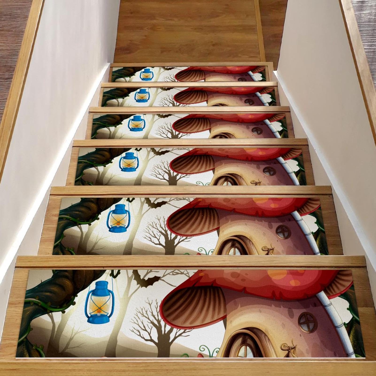 Peldaños para escaleras de madera antideslizantes con diseño de hongos 15uds
