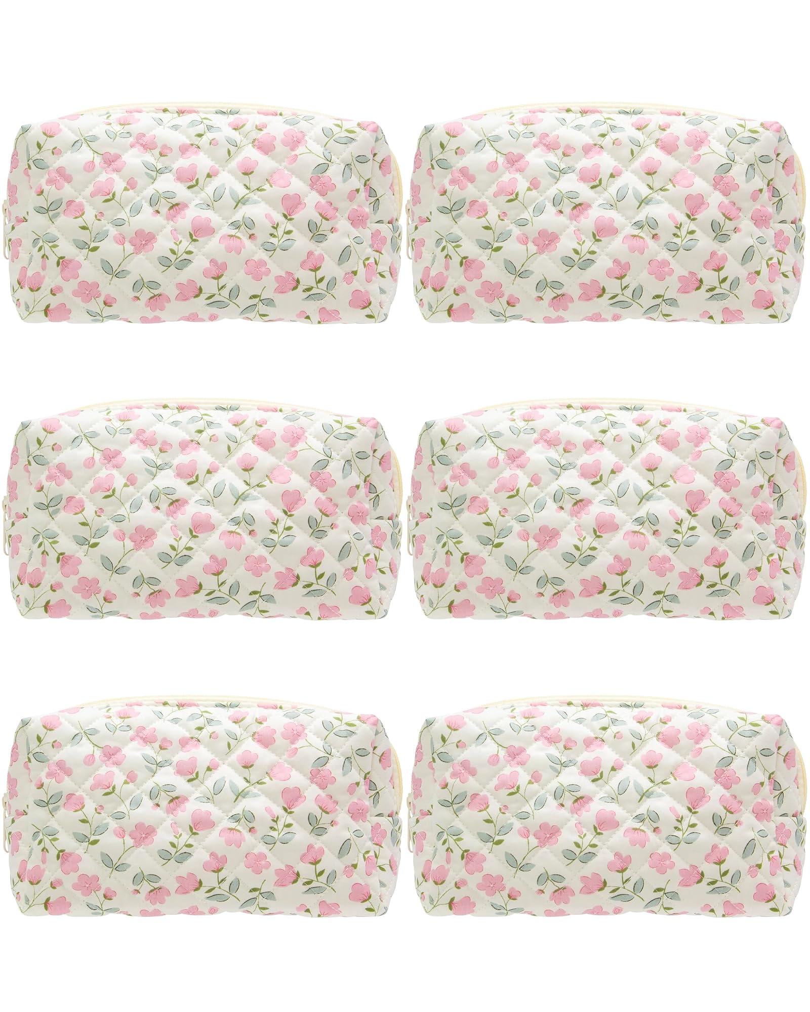 Vintage Quilted Makeup Bag Cosmetic Pouch