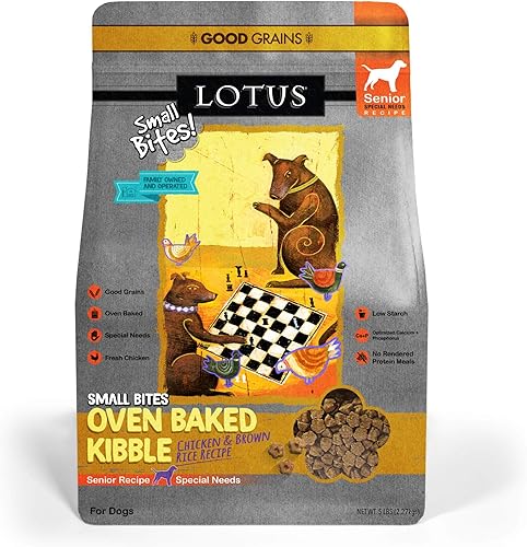 Lotus Small Bite - Alimento seco para perros mayores, pollo, 5 libras