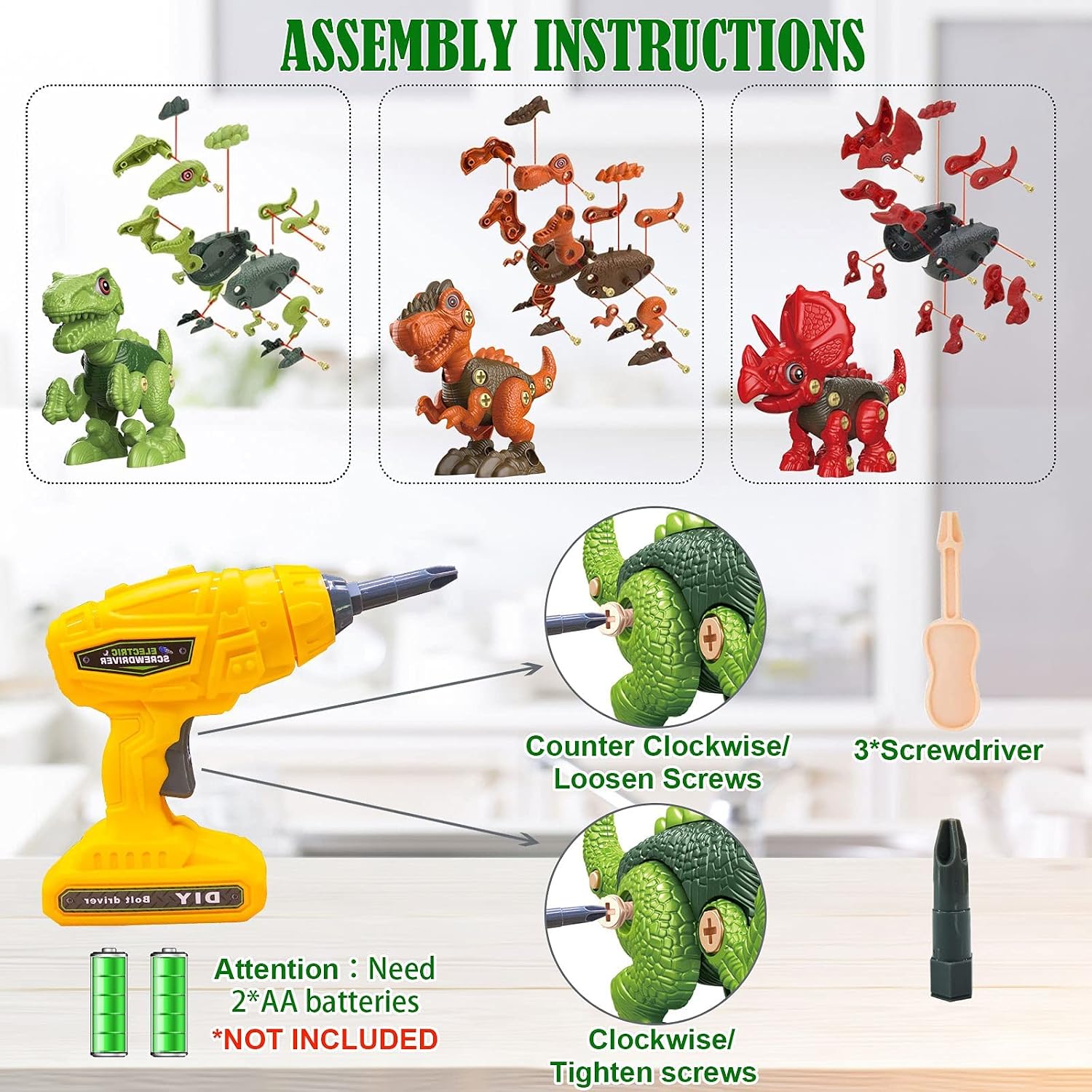 SWIND Dinosaur Toys for 3 4 5 6 7 8 Year Old Boys, Kids 3-5 5-7 Toys Stem Take Apart Dinosaur Toys,Detachable Birthday Gift for Children