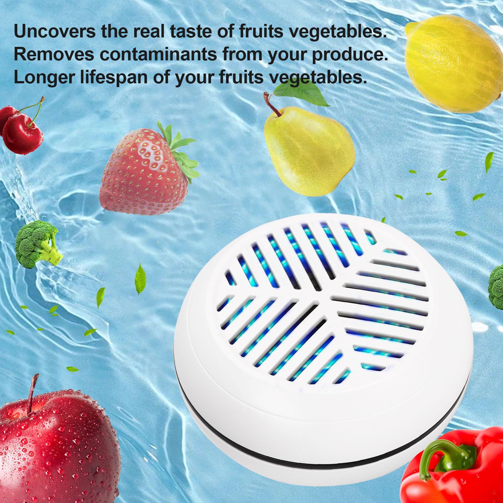Obst-und Gemüsereiniger, Tragbarer Obst-und Gemüsewaschmaschine, Obst und Gemüse Waschmaschine, mit OH-Ionen-Reinigungstechnologie zum Waschen von Reis, Geschirr