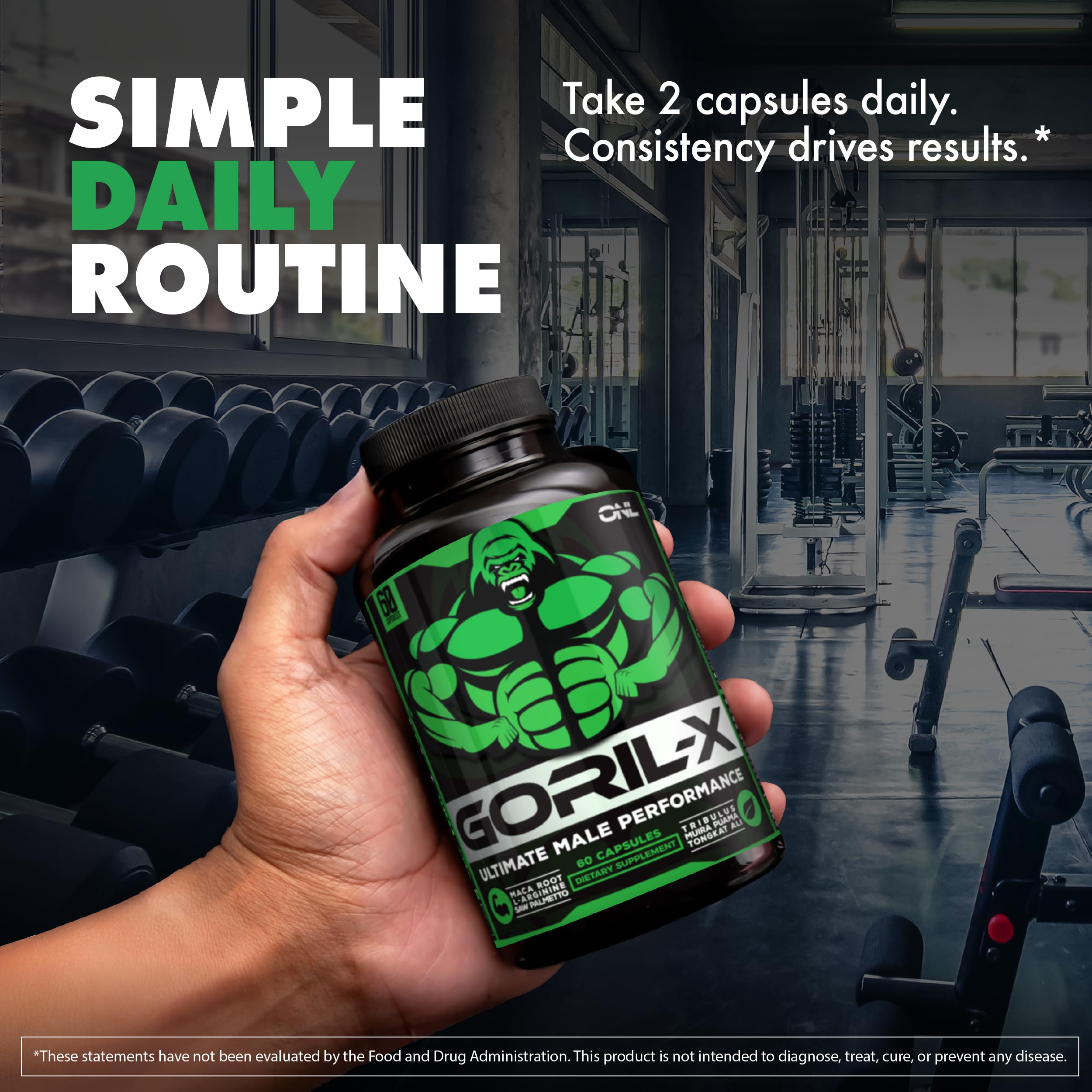 GORIL-X Testosterone Booster for Men, Supports Strength & Energy, 60 Caps — Amazon image 7