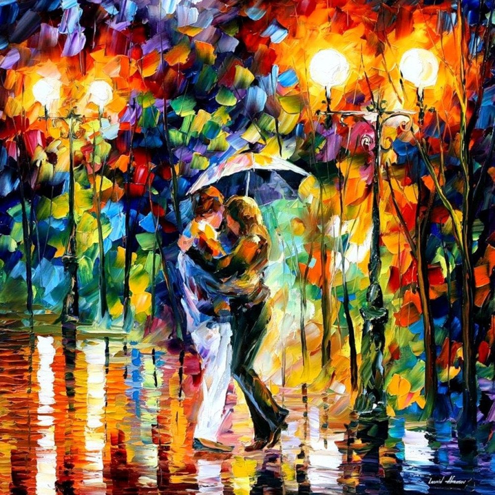 WOWDECOR Paint by Numbers Kits for Adults Kids, Number Painting - Romantic Colorful Street Sweet Lovers 16x20 inch (Frameless)