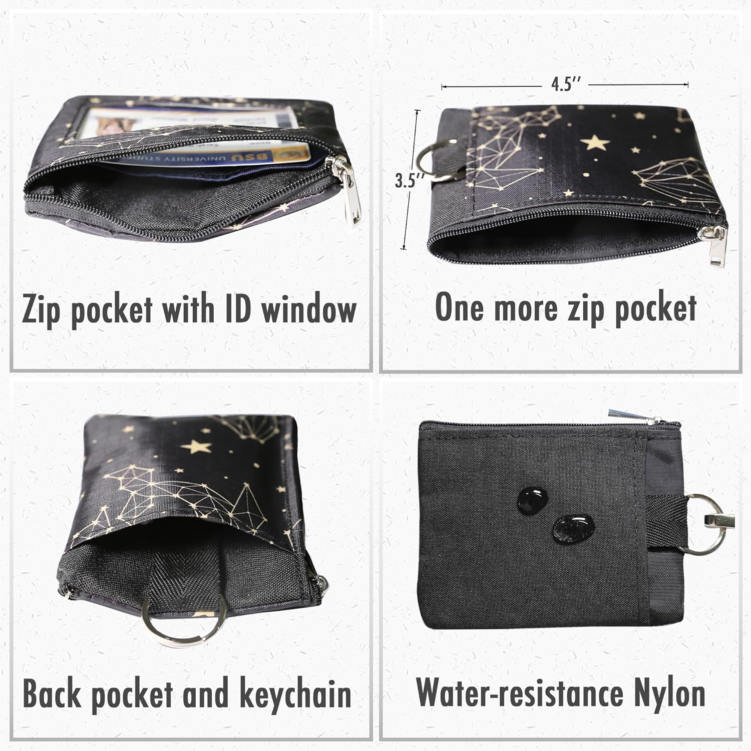 WONDERFUL FLOWER ID Card Holder Breakaway Lanyard, Nylon Lanyard Wallet, Zip ID Case Water Resistance, Keychain Coin Purse for Cards, Badges, Cash, Work, Travel, Cruise, Teachers, Students, Women, Men - Image 2