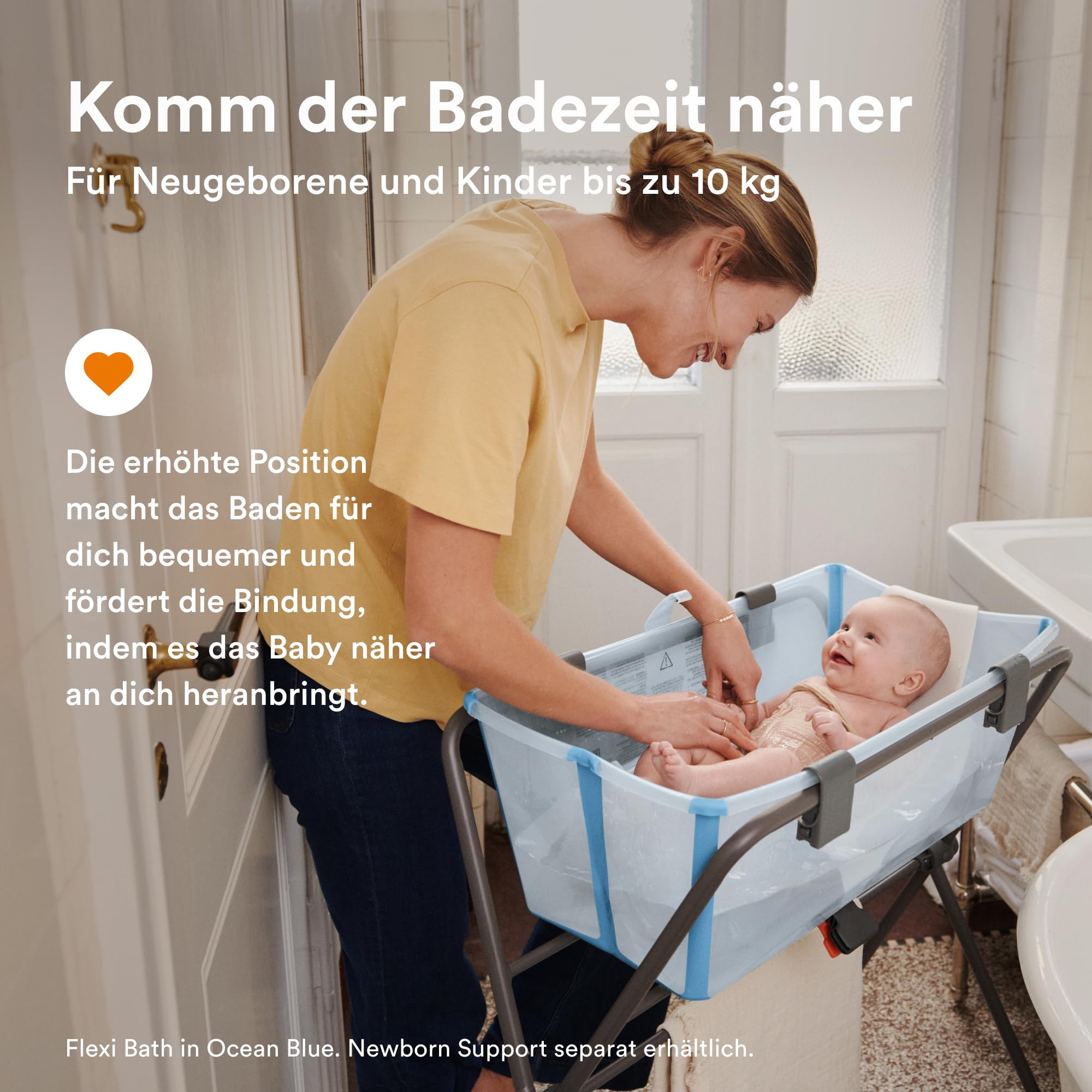 Stokke Flexi Bath (Lavender) + Flexi Bath Stand - Babybadewanne für Babys bis 10 kg - Faltbar, langlebig und einfach zu verstauen - Bequem zu Hause oder auf Reisen zu verwenden