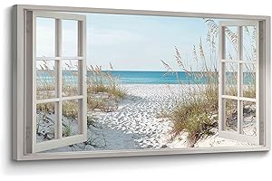Large Modern Coastal Window Beach Wall Art