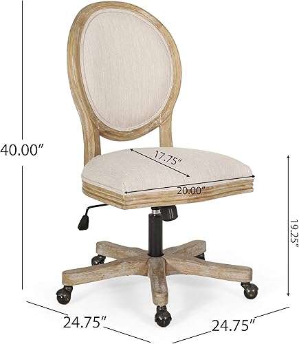 Miniatura 3 de Silla de oficina giratoria tapizada Pishkin - BeigeNatural