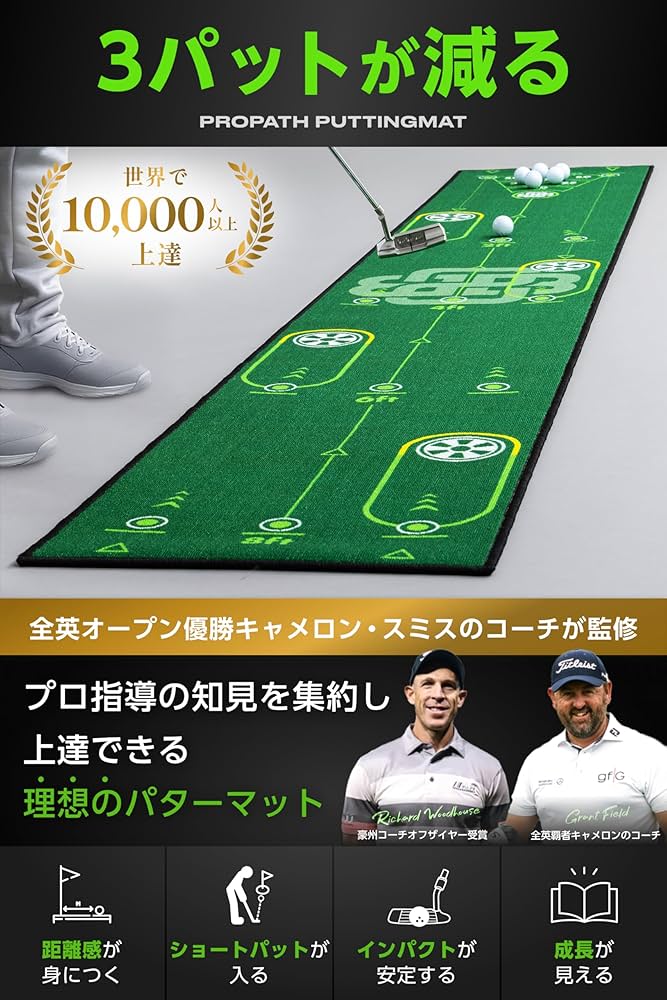 BACK2BASICSGOLF パターマット パター練習マット ゴルフ 練習 Amazon | BACK2BASICSGOLF パターマット パター練習マット