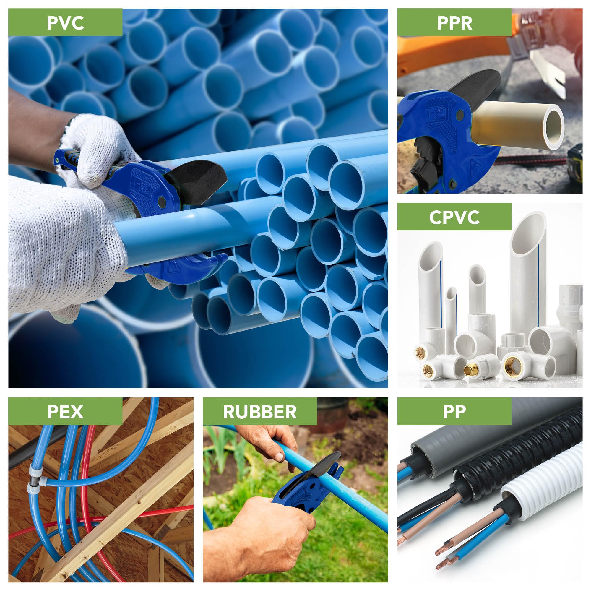 BLOSTM Tagliatubi a cricchetto 42 mm per tubi PVC PEX PPR gomma