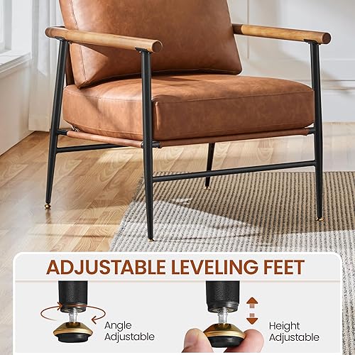 Miniatura 16 de Yaheetech Silla decorativa, moderna silla de tocador, silla de salón de tela Boucle con marco de metal, almohada trasera de felpa y cojín de