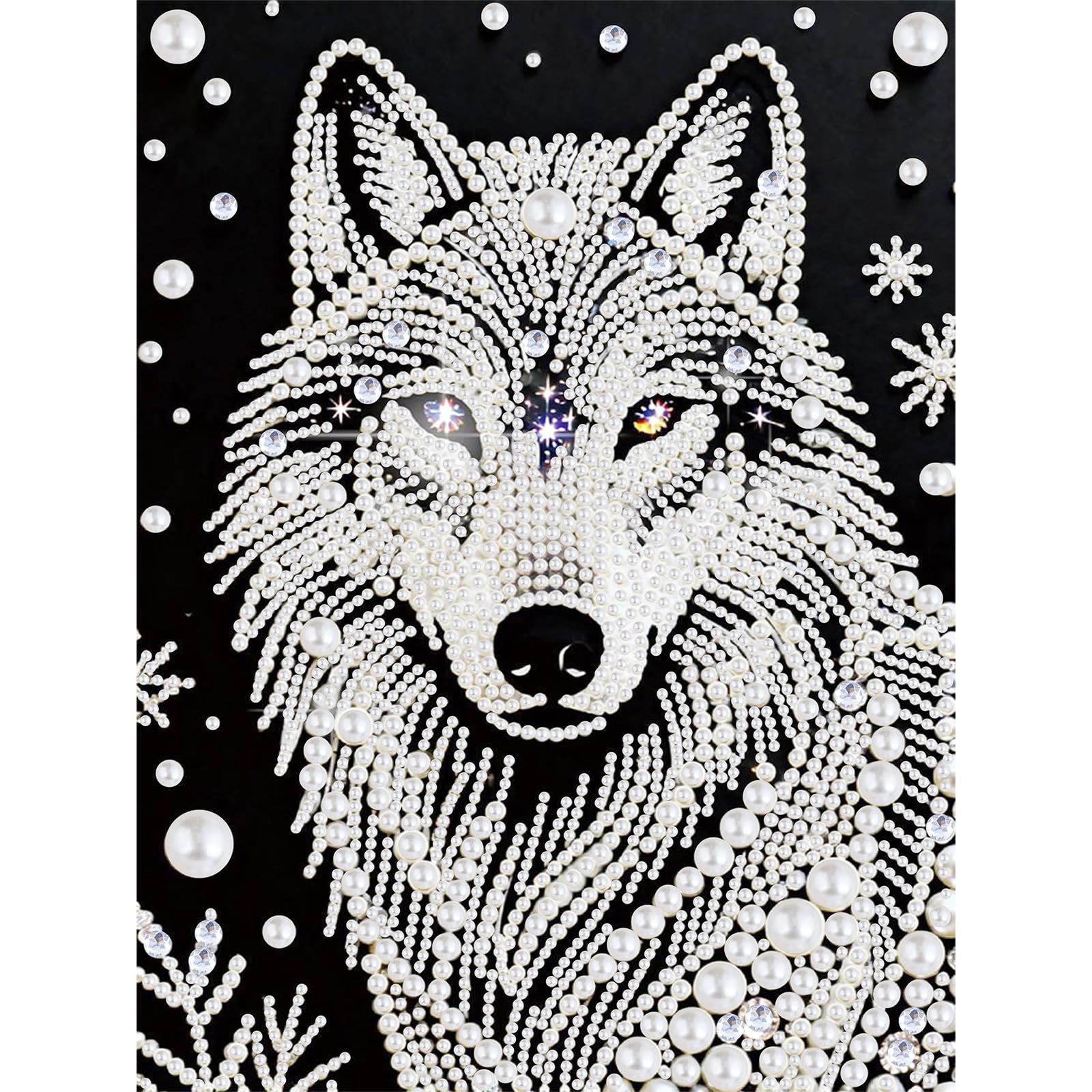 EOBROMD Diamond Art Pearl Painting Kits for Adults, Wolf Diamond Painting, Animal 5D Pearl Painting Kits for Adults Beginner, Crystal Art for Home Wall Decoration Gift 12 ร 16 inch โ image 1
