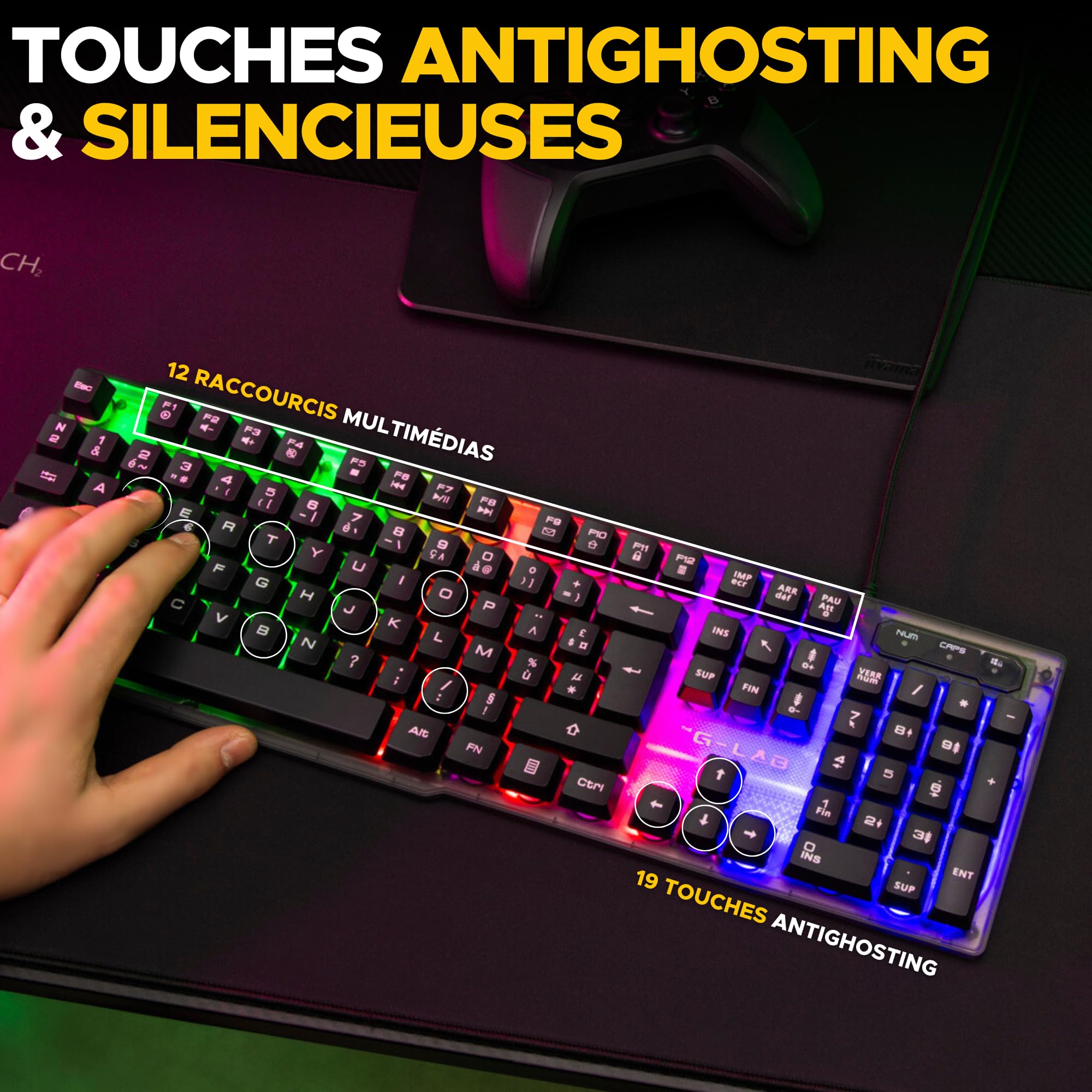 THE G-LAB - Rainbow Illuminated Gaming Key - KEYZ-NEON/FR, no Color, One Size