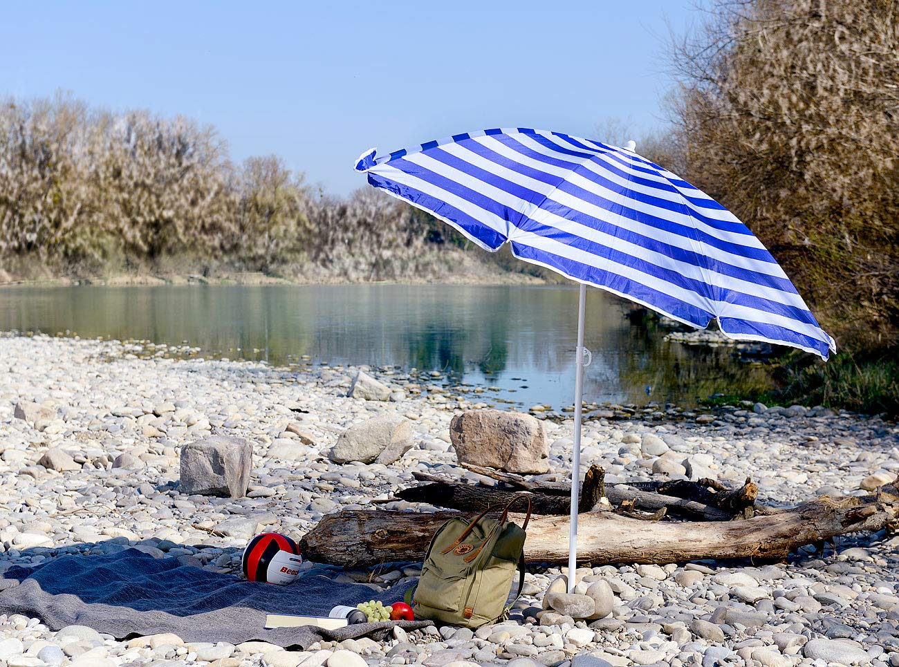 Royal Gardineer Reise Sonnenschirm: 2er-Set Sonnenschirme 2-teilig mit Sonnenschutz UV30+, Tasche, Ø160cm (Strandschirm, Strandschirme UV, Sichtschutz)