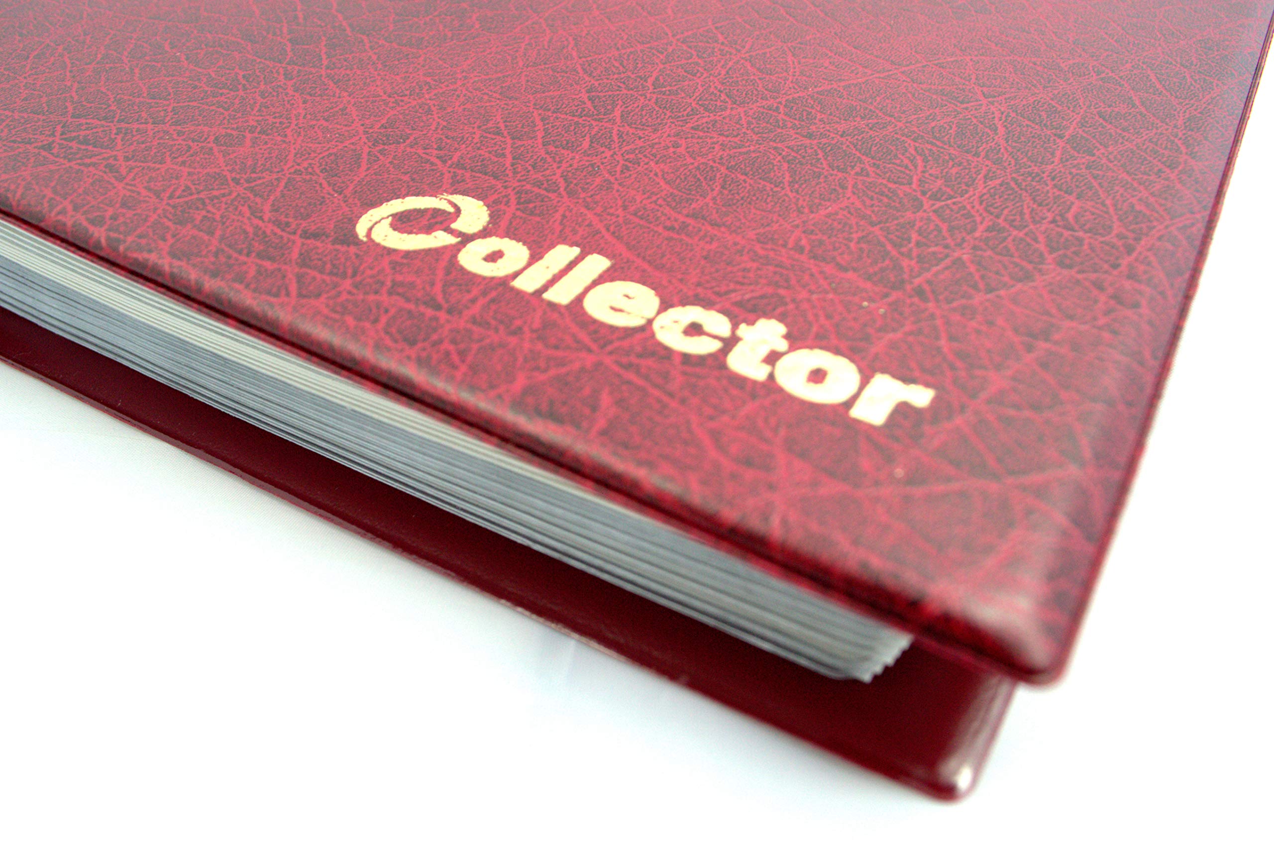 COLLECTOR - Classeur pour en étui Les Billets en Format d’Un Livre avec 15 Pages et 15 diviseurs – très Large capacité (Rouge)