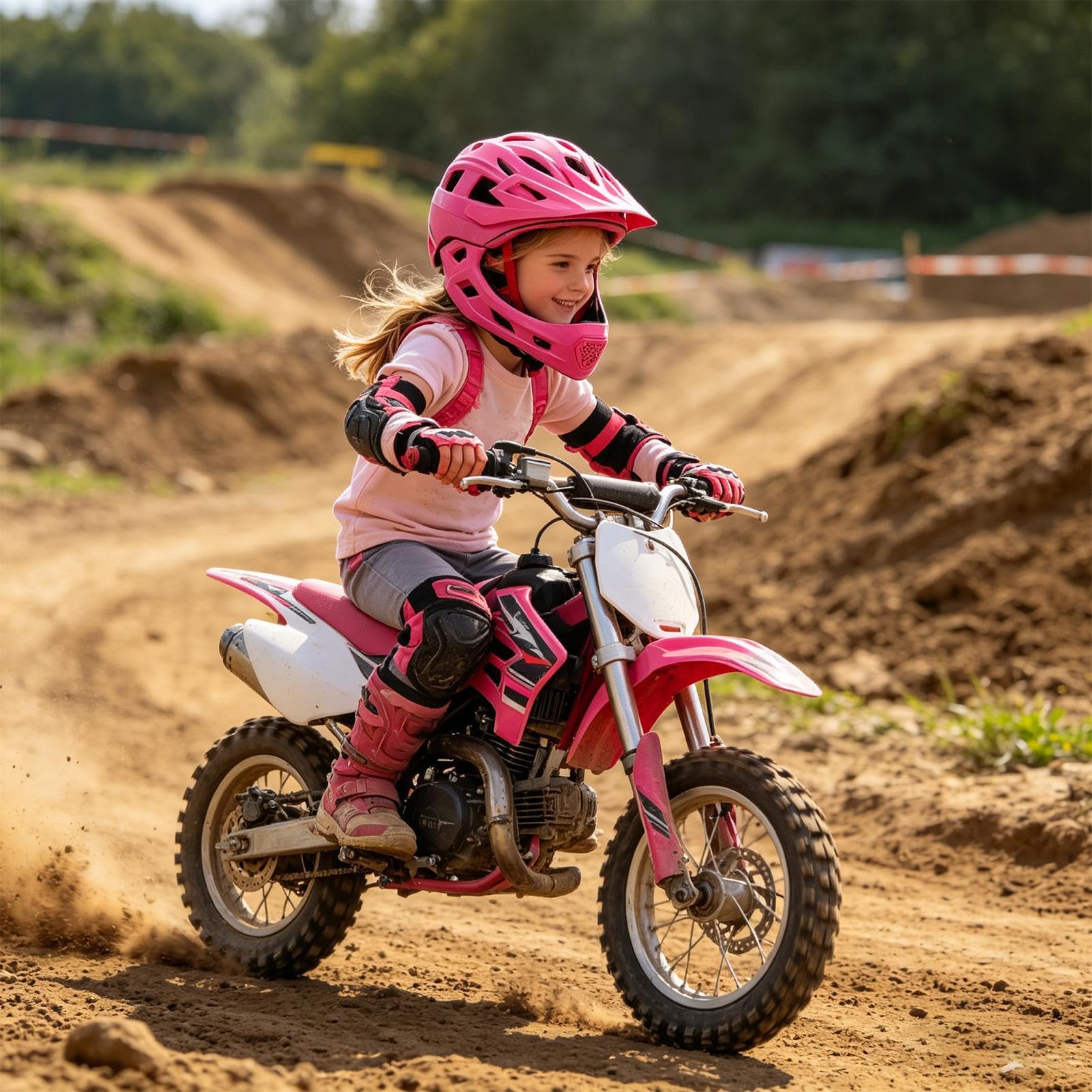 Motorradhelm für Kinder und Kids Verstellbarer Vollgesichts-Kopfschutz | Mountainbike- Und Straßenradfahrradhelm für Mädchen beim Sport und Radfahren Skateboarden Inlineskaten Rollerfahren und Ren