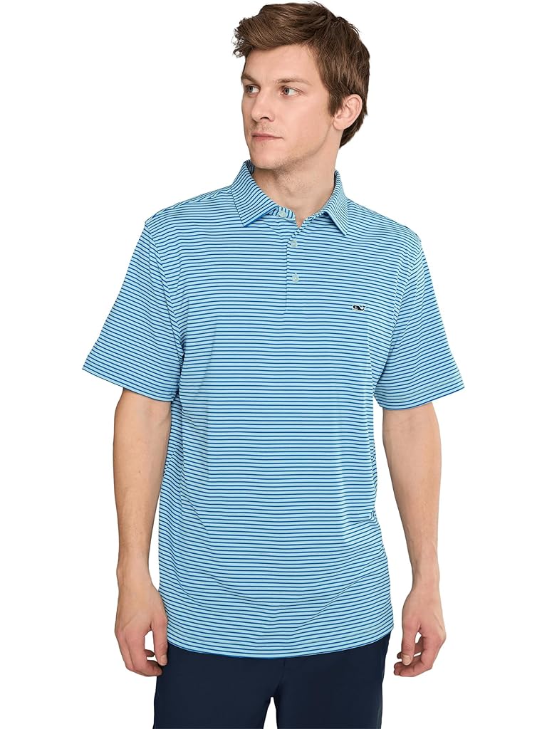 Blue Vineyard Vines Bradley Stripe Sankaty Polo