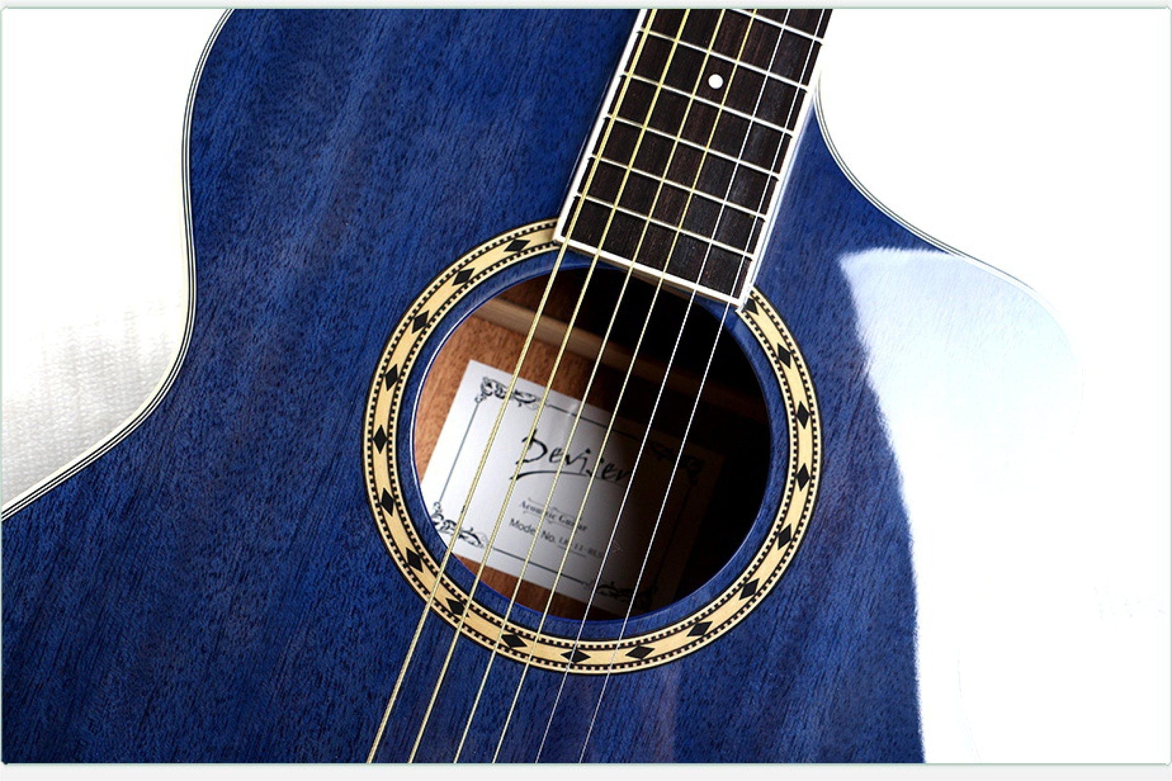 Chitarra acustica elettrica in mogano con corde in acciaio 40 pollici A-Body Guitarra 6 corde Folk Pop Cutaway High Gloss Pickup Blue Black 40 pollici BLS