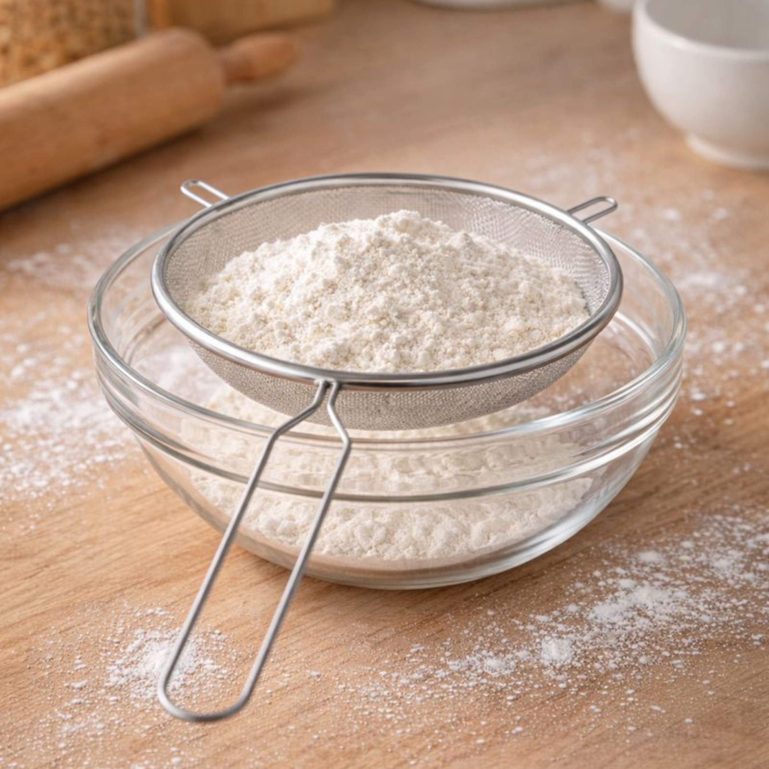Passoire à Maille Fine Tamis de Cuisine 21cm Diamètre Argenté