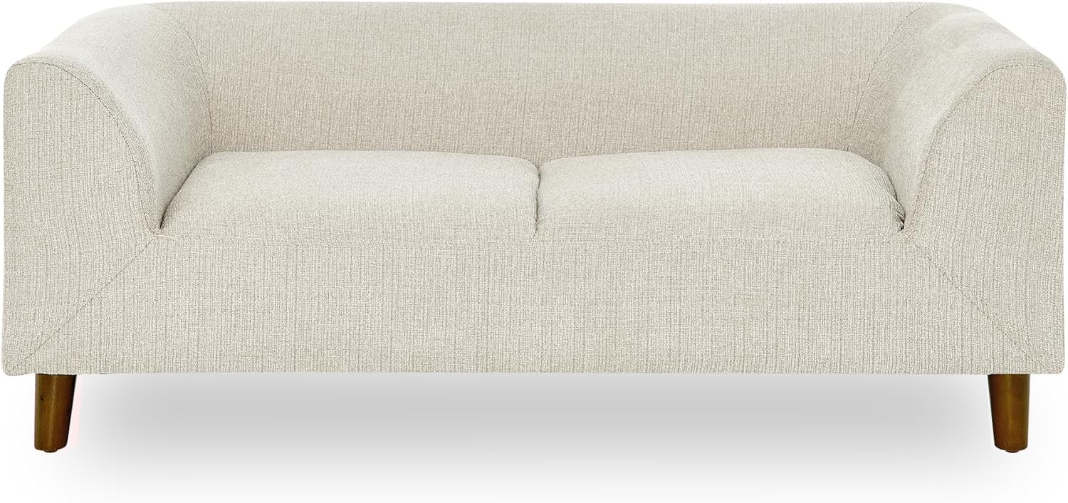 Dog Sofa Bed for Medium Dogs with Backrest and Armrest, Memory Foam Dog Sofa Couch, Modern Elevated Pet Couch Bed with Wooden Legs, Beige