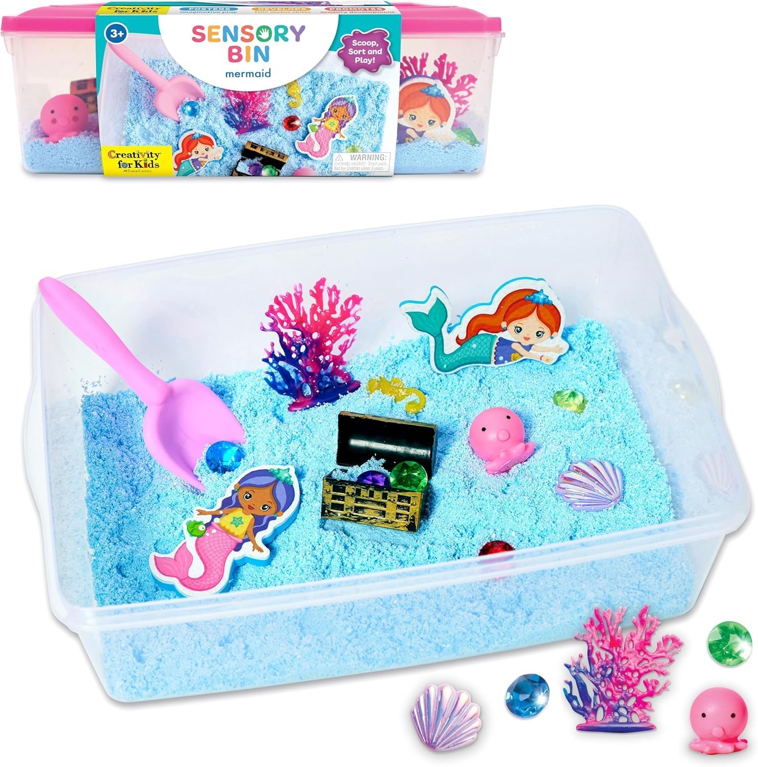 Sensory Bin: Mermaid - Mermaid Toys and Sensory Bins for Toddlers, Sensory Box and Bin Filler, Toddler Activities and Gifts for Girls (Ages 3+)