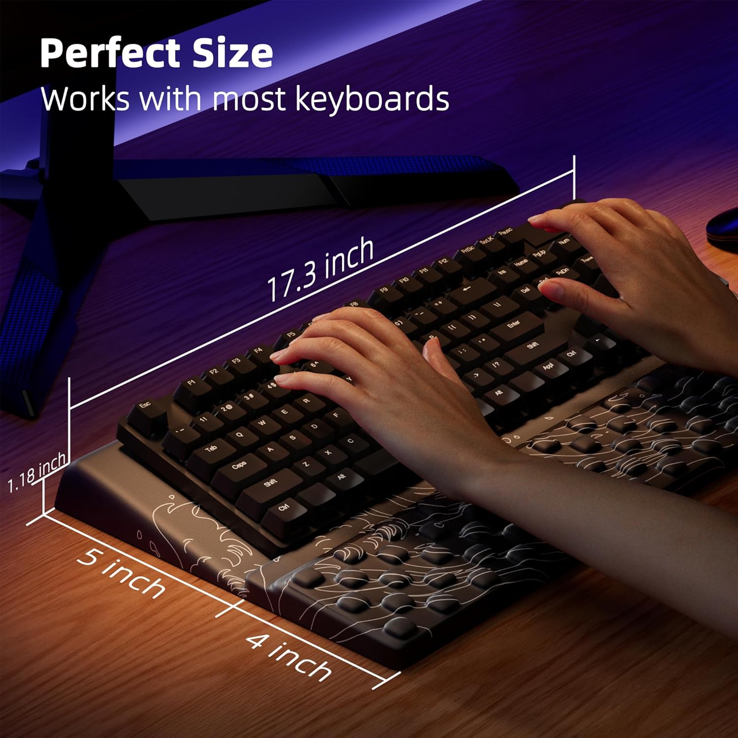 Ospelelf Wrist Support With Keyboard Stand, Comfy Ergonomic Riser Holder for Office Home - Image 6