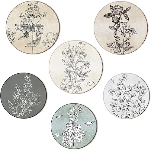 Miniatura 8 de Barydat 6 Piezas de Arte de Pared Boho con Plantas, Decoración de Pared de Madera Boho, Estilo Granja, Rústico, Bohemio, para Colgar en Dormitorio,