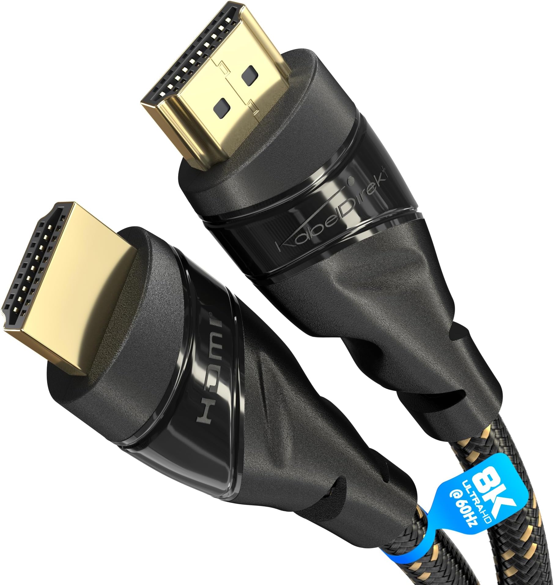 HDMI Cable 4K – with A.I.S Shielding, Nylon braiding – 10m – Designed in Germany (supports all HDMI devices like PS5/Xbox/Switch – 4K@60Hz, High Speed cord with Ethernet, black) by CableDirect