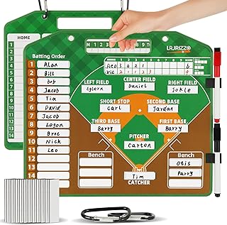 Magnetic Baseball Lineup Board，Baseball Lineup Cards Baseball Lineup Board for Dugout Baseball Clipboard for Coaches Softball Lineup Cards Marker Boards Baseball Coaching Accessories (Brown)