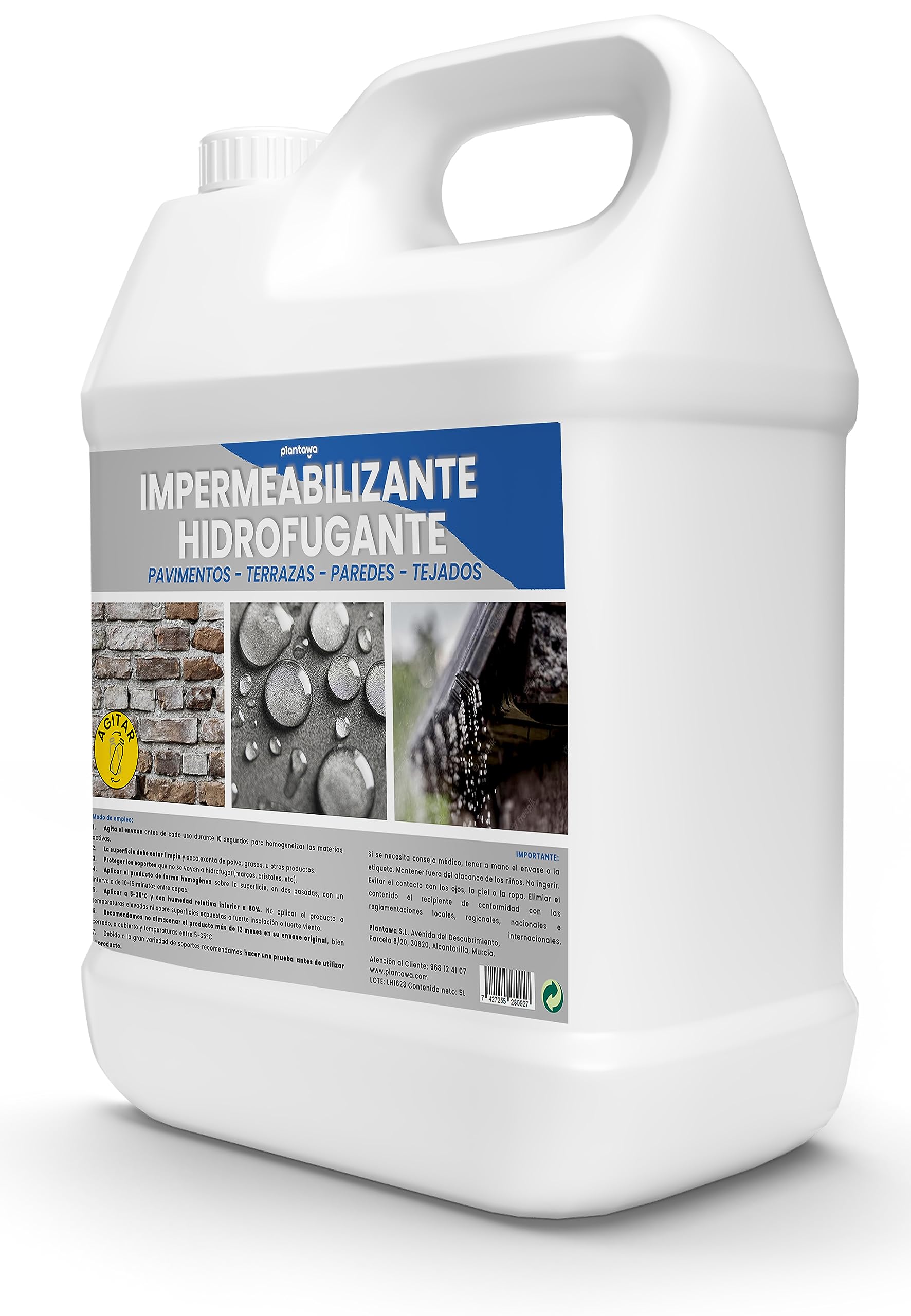 Hydrofugant Clear 5L Invisible PEŁNA ochrona. Nie generuje filmu Szybko, Do elewacji Pokrycia Płytkami Beton Tarasy Dachów.Odstraszacz wody