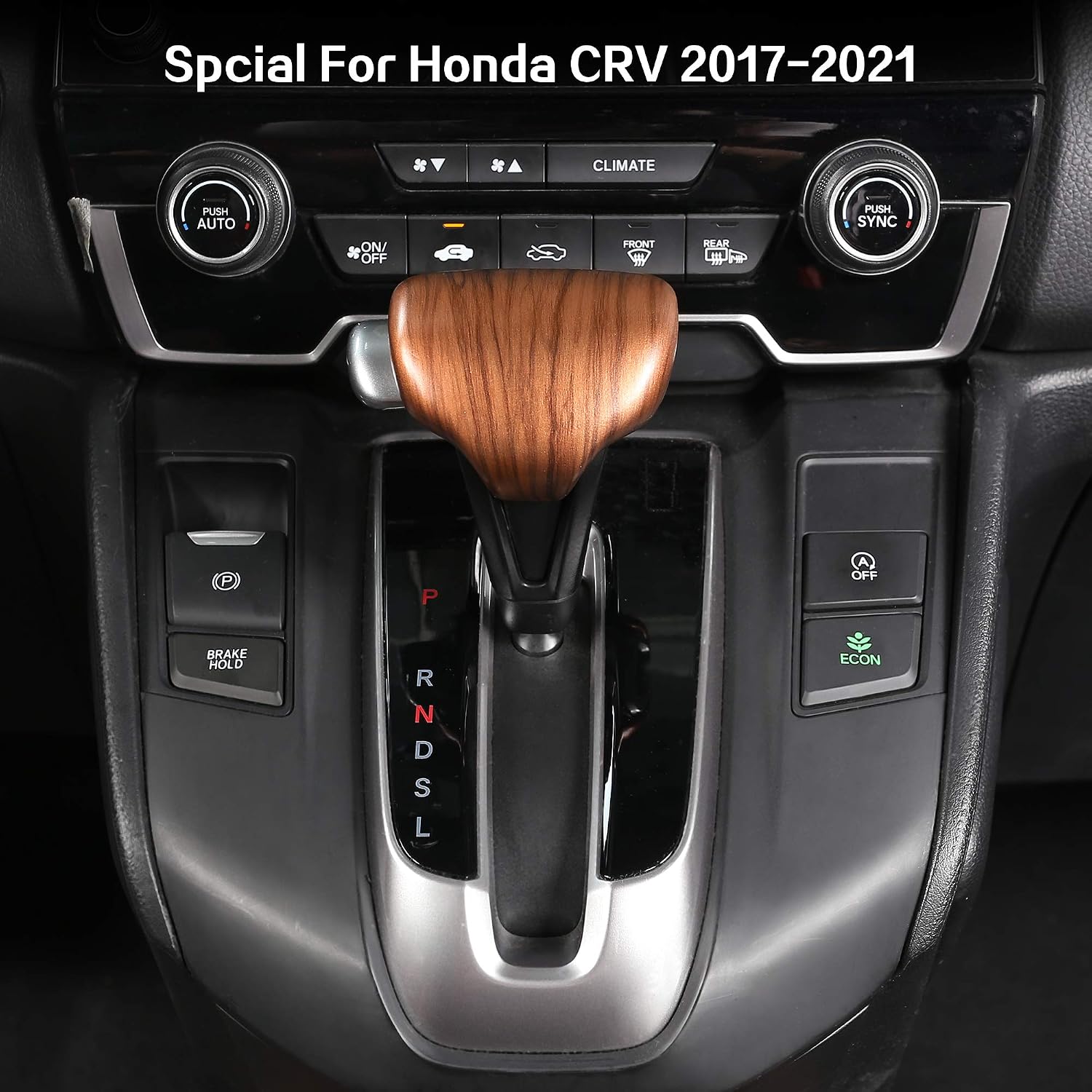AntBooBoo for Honda CRV CR-V 2017 2018 2019 2020 2021 2022 Gear Shift Knob Cover Peach Wood Grain Interior Decoration for CR V (Gear Shift Knob Cover)