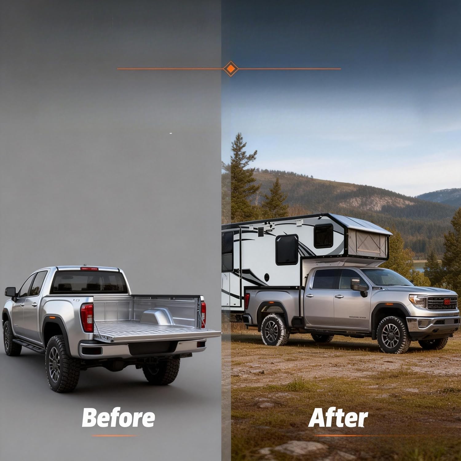 Ultra-Lightweight Slide in Truck Camper - Modular Aluminum Camper Shell with Sealed Doors for DIY Builders, Fully Enclosed Insulated Truck Bed Camper