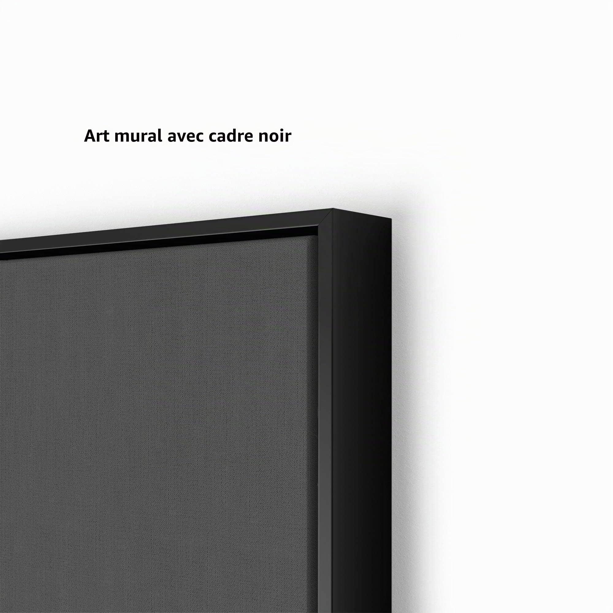 Peinture sur feuille d'or moderne gris sur toile pour salon, art mural abstrait moderne prêt à accrocher 80 x 135 cm avec cadre noir