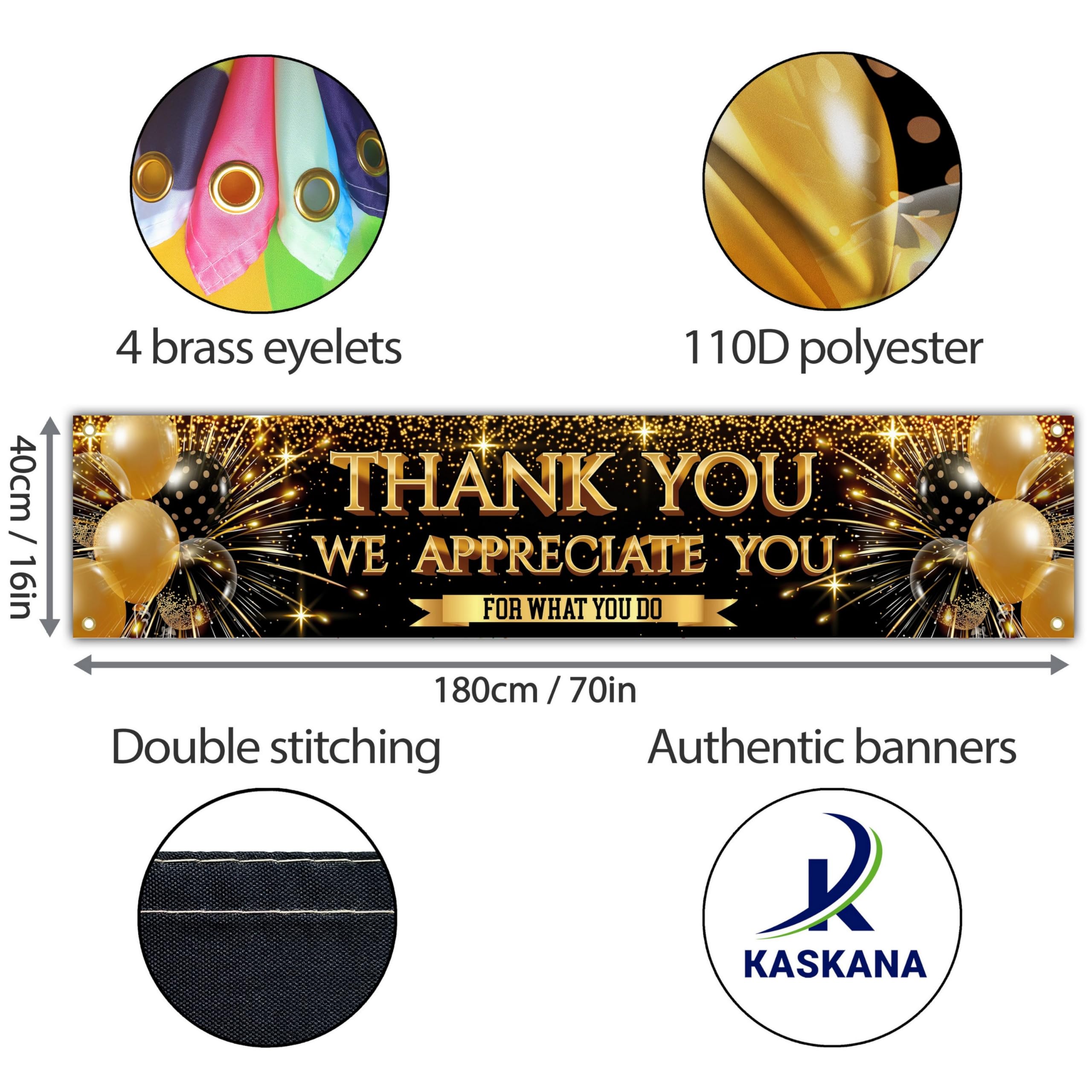 Thank You Banner, We Appreciate You Banner 180 x 40cm, Appretiation Decorations for Employee of the Year Coworker, Staff - Image 2