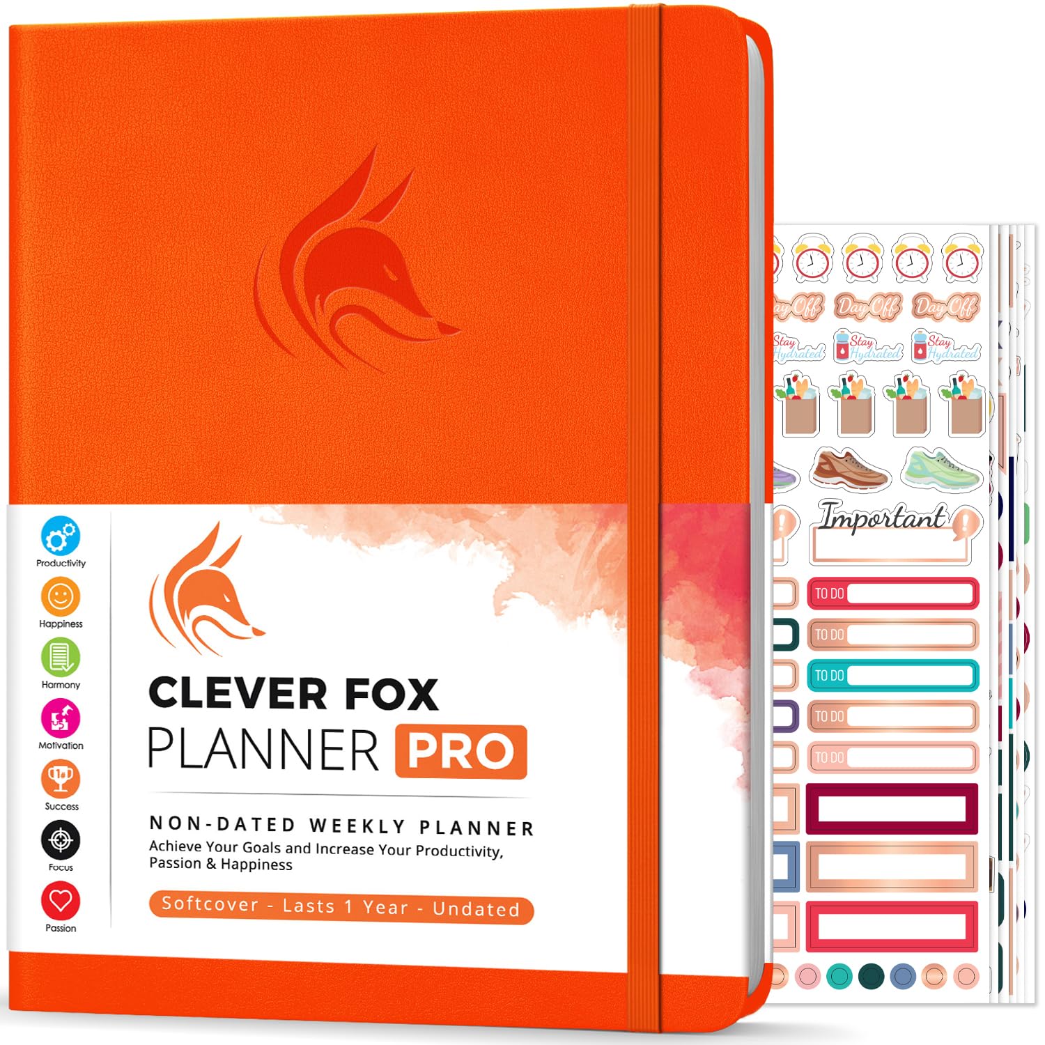 Clever Fox Planner PRO - Weekly & Monthly Life Planner To Increase Productivity Time Management And Hit Your Goals