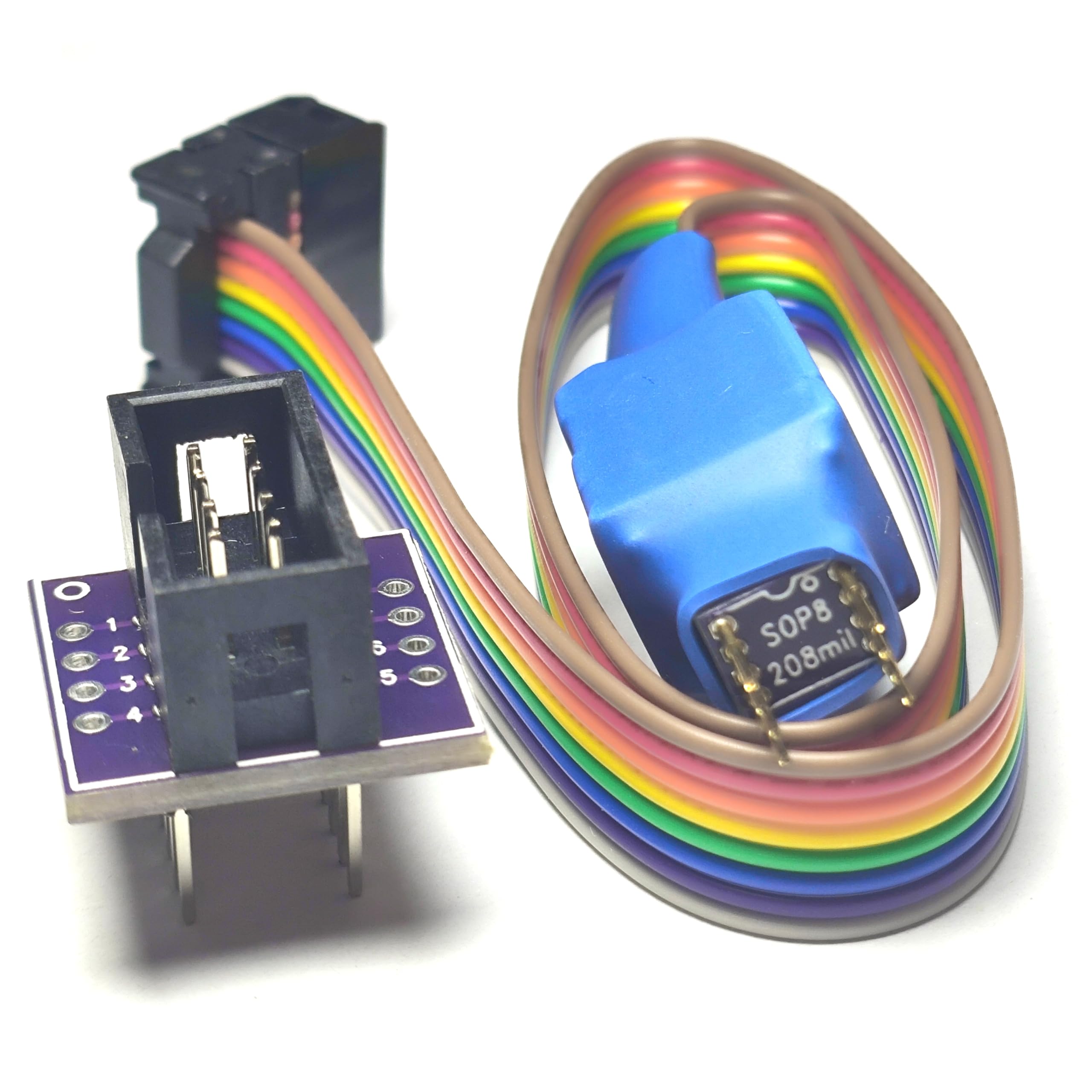 SOP8 Clip 208mil Test Probe Line SOIC8 for EEPROM 24C 25C 93C chip