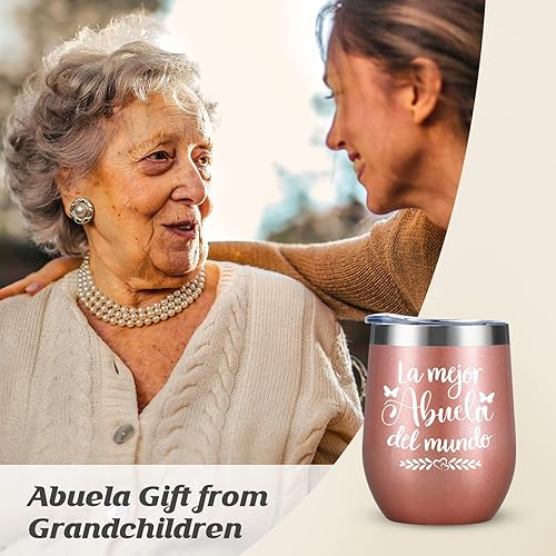 Miniatura 6 de LiqCool Regalos de Abuela en español, regalos para el día de la madre para Abuela, regalos de cumpleaños para vaso de vino de abuela, regalos de