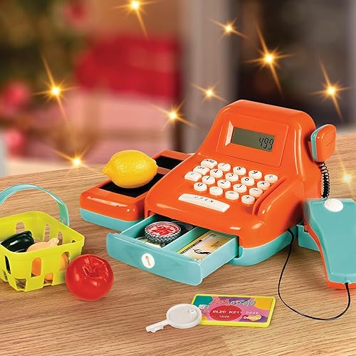 Miniatura 2 de Battat - Caja registradora interactiva para niños con escáner y sonidos - Set de juego de 26 piezas para simular compras con escáner iluminado