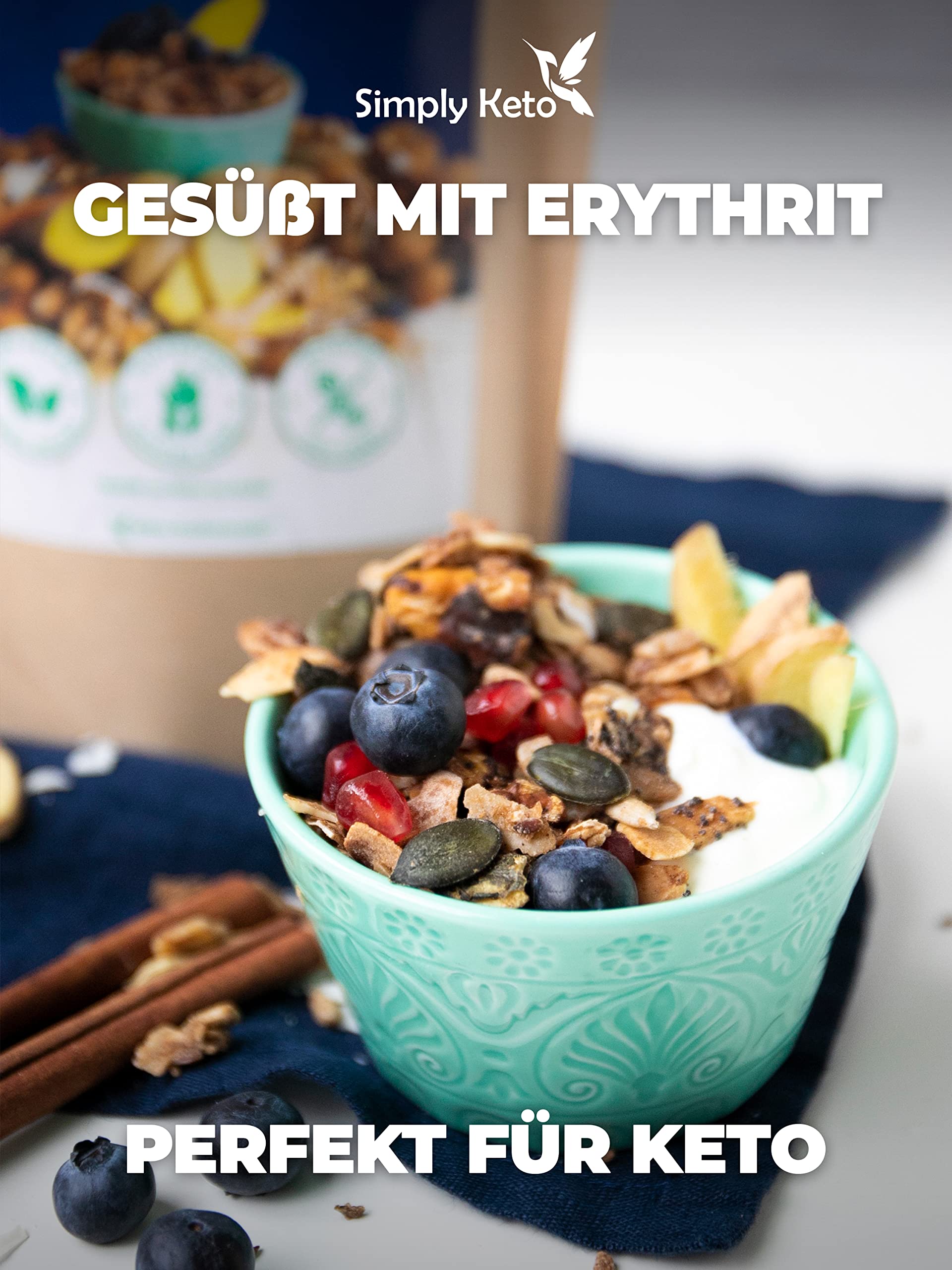 Simply Keto Muesli Crujiente Orient Sun - Muesli bajo en carbohidratos sin azúcar - 250g Delicioso Keto Muesli para un desayuno perfecto - Paleo y Vegano - Sin soja, lactosa y gluten - 250g