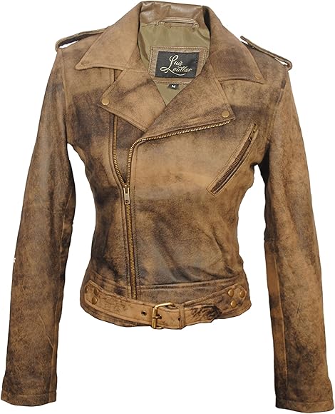 SID Women's Lambskin Leather Biker Black Jacket : Amazon.ca: Clothing, Shoes & Accessories