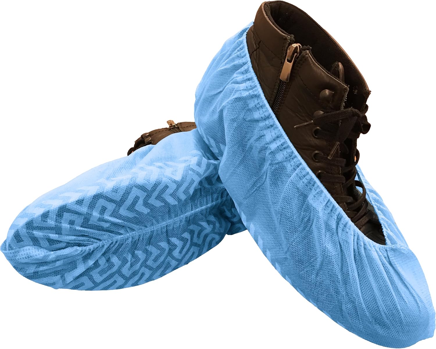 Shoe Covers Disposable Non-Slip Pack of 100 (50Pairs) Premium Waterproof Shoe Covers for Indoor Reusable and Recyclable Fits Up To 11 US Men and 13 US Women Non-Women Shoe Cover (Blue - Pack of 100)