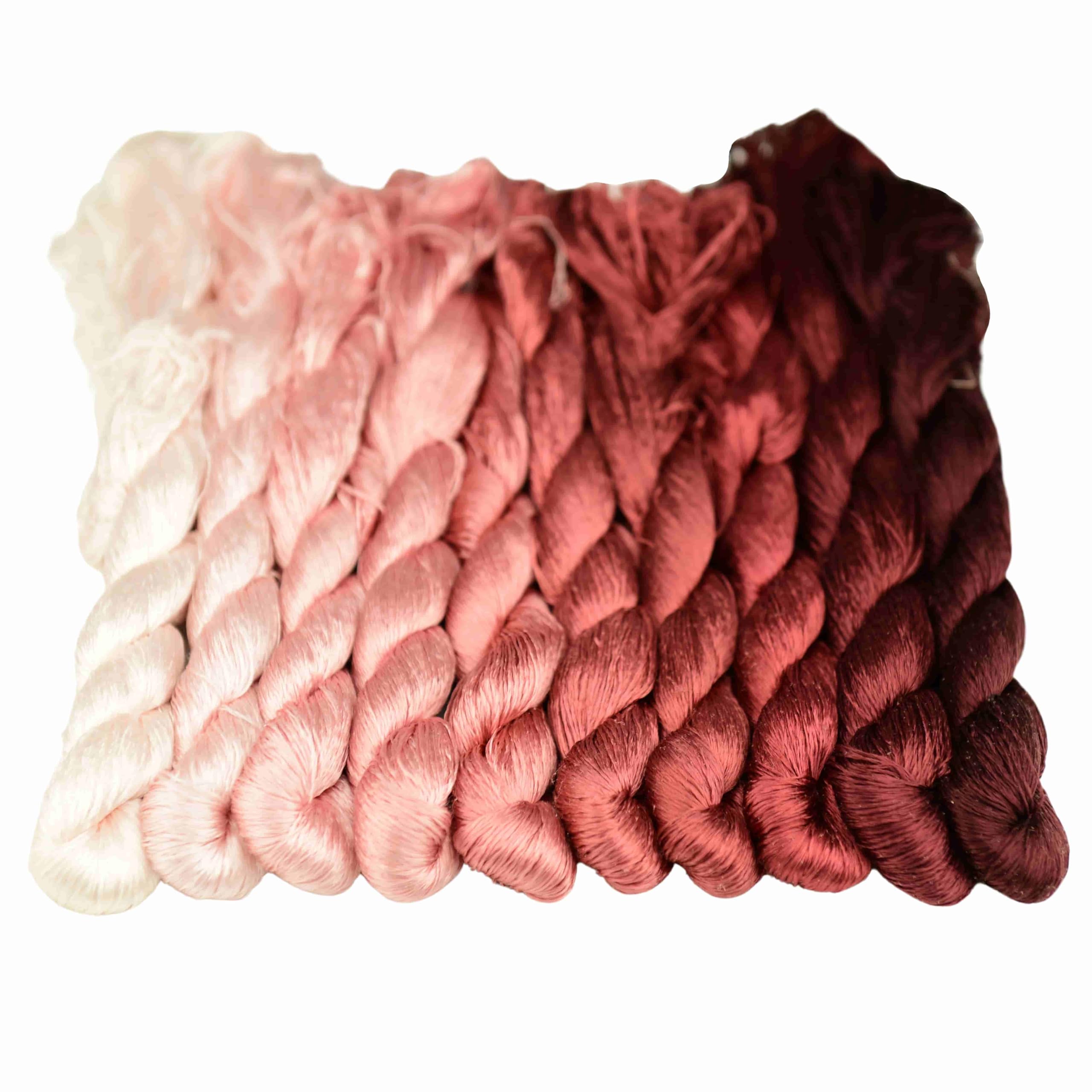 MINGGUXIUYI Natural 100% Silk Thread, Handmade Embroidery Thread Silk Floss 10 Colors 110m Each (24)