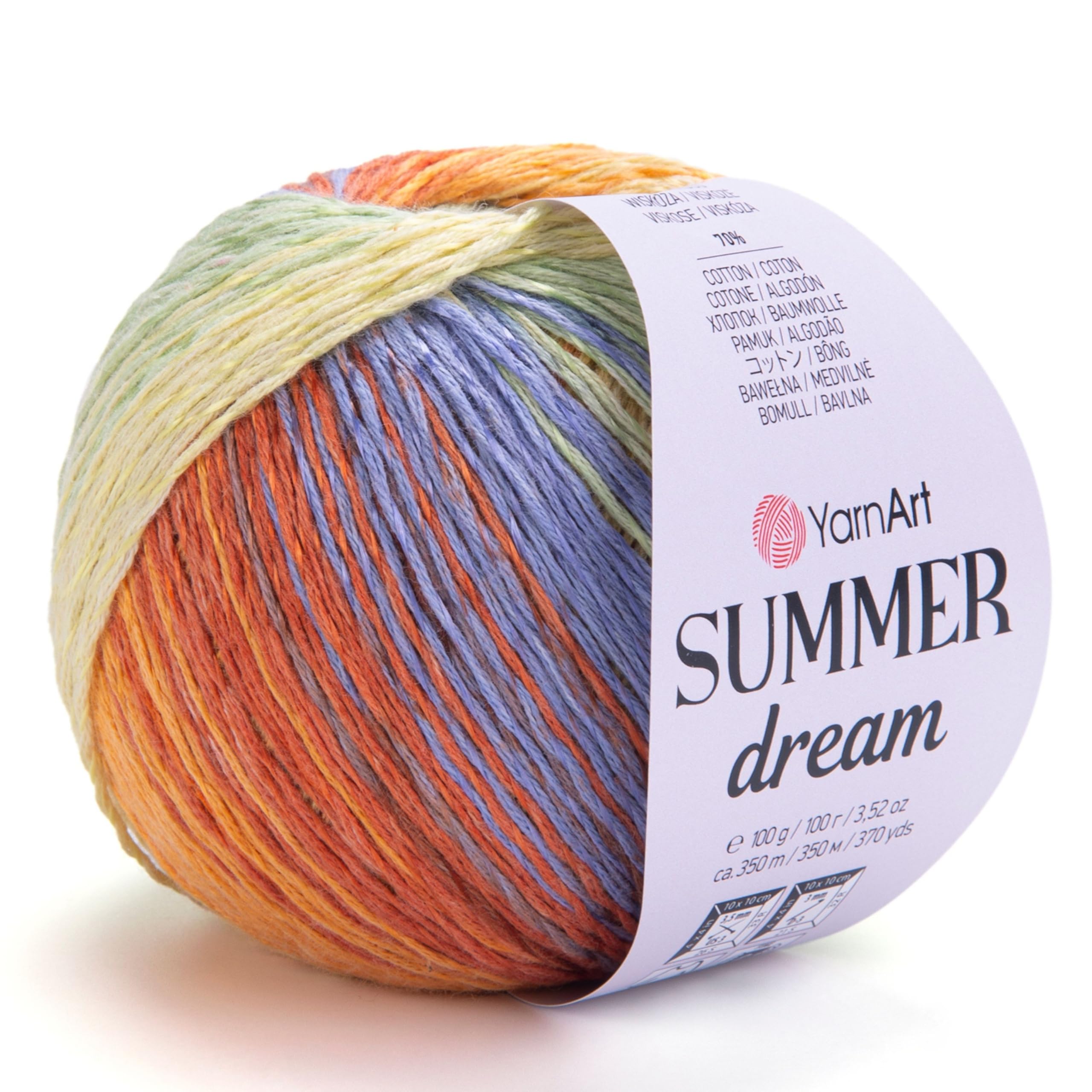 Amazon.com: YarnArt Summer Dream Cotton Blend - 3.4 OZ, 383 yds