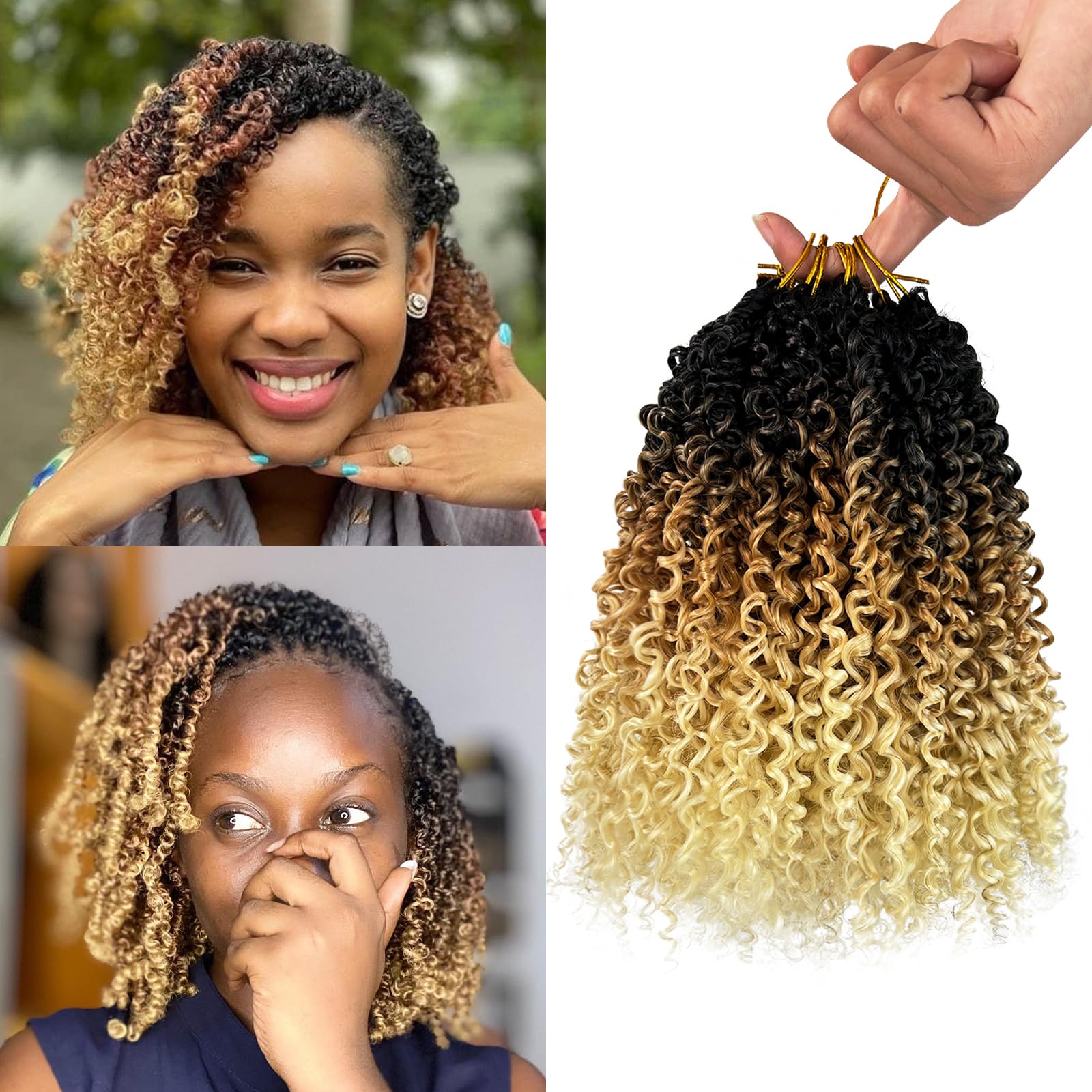 Amazon.com : Yanky Twist Crochet Hair Pre Looped T1B/27/613 Ombre