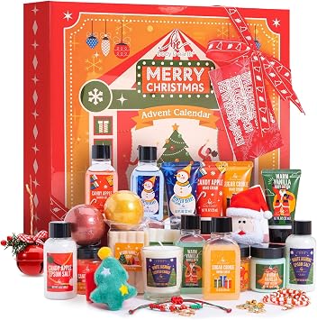 2025 Advent Calendar - 24 Days of Christmas Gifts Sets for Women, Countdown Calendar Beauty Holiday Skincare Bath and Body Gift Baskets