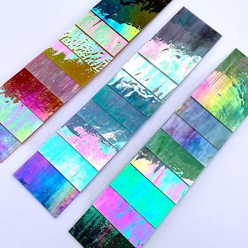 Miniatura 31 de LITMIND Paquete variado de 24 hojas de vidrieras transparentes de catedral, 4 x 6 pulgadas, vibrantes vidrios de arte arcoíris para atrapasoles
