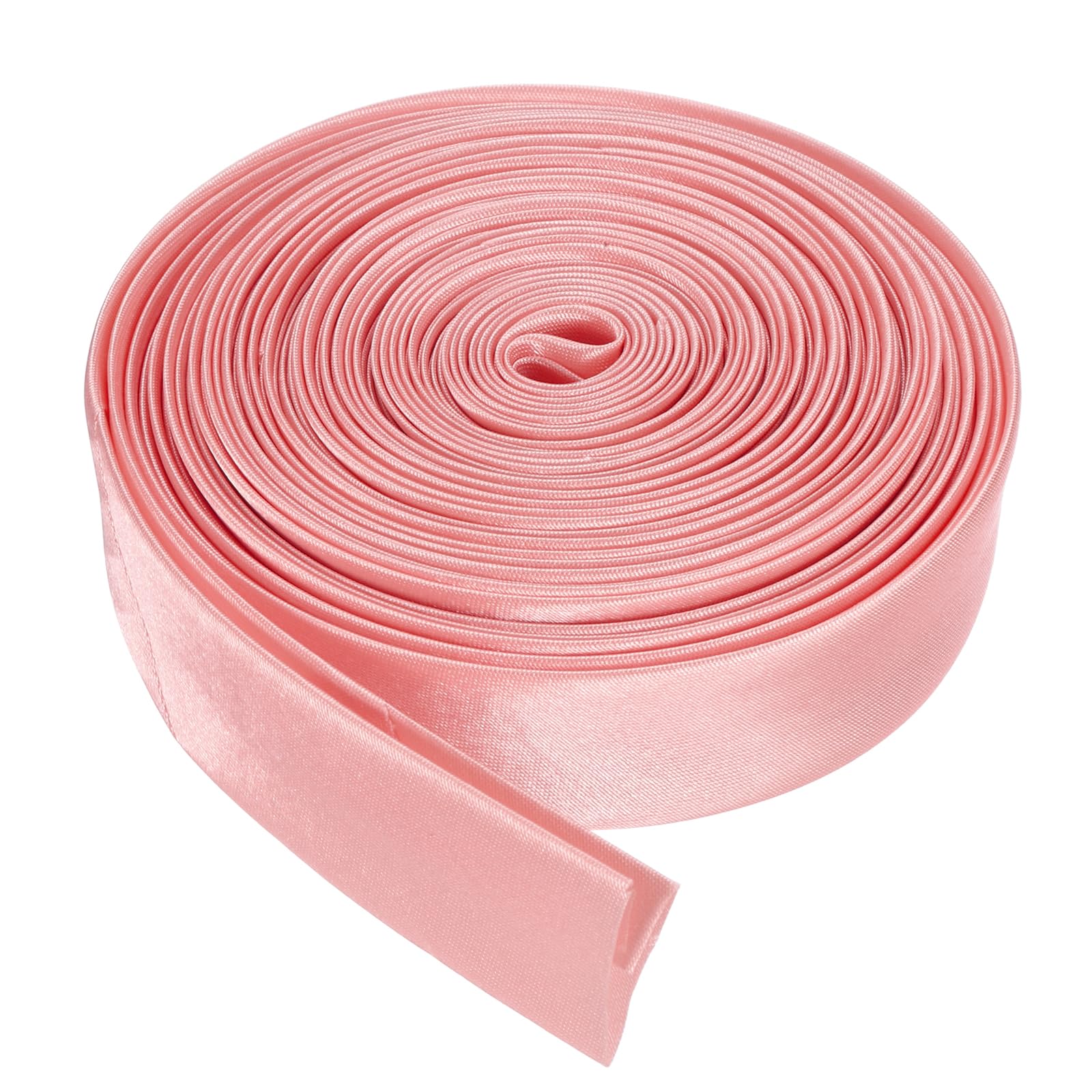 sourcing map Double Fold Bias Tape for Sewing 4/5 Inch x 5.5 Yards Satin Pre-fold Continuous Binding Tape for Seaming Quilting Hemming Binding DIY Crafts, Red Pink